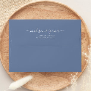 Enveloppe Solide Dusty Bleu Élégant Mariage moderne 5x7