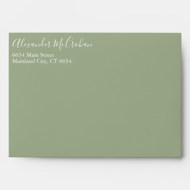 Enveloppe Solide Succulent Sage Green Adresse de retour (Devant)