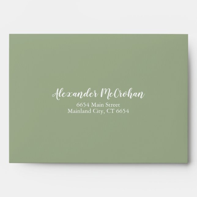 Enveloppe Solide Succulent Sage Green Adresse de retour (Devant)