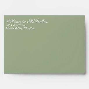 Enveloppe Solide Succulent Sage Green Adresse de retour
