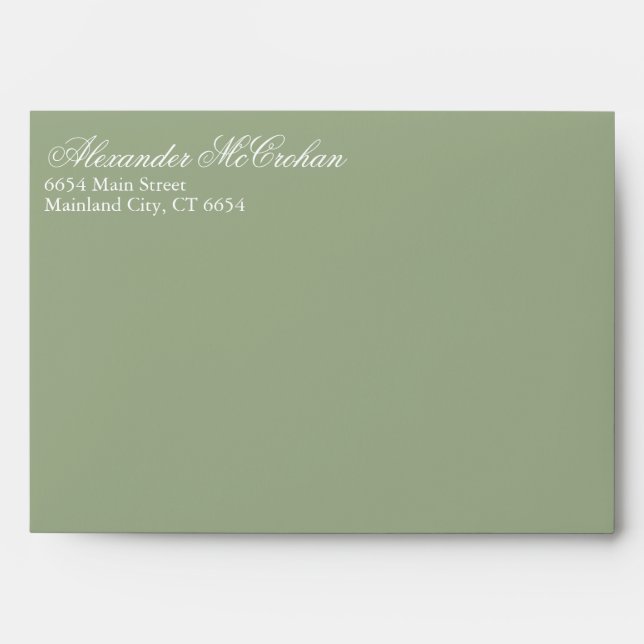 Enveloppe Solide Succulent Sage Green Adresse de retour (Devant)