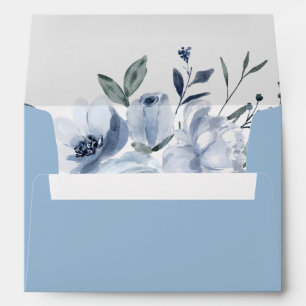Enveloppe Something Blue Dusty Blue Fleurs Mariage 