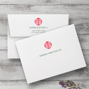 Enveloppe Song Hy Faire-part de mariage chinois/vietnamien