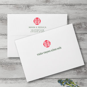 Enveloppe Song Hy Faire-part de mariage vietnamienne