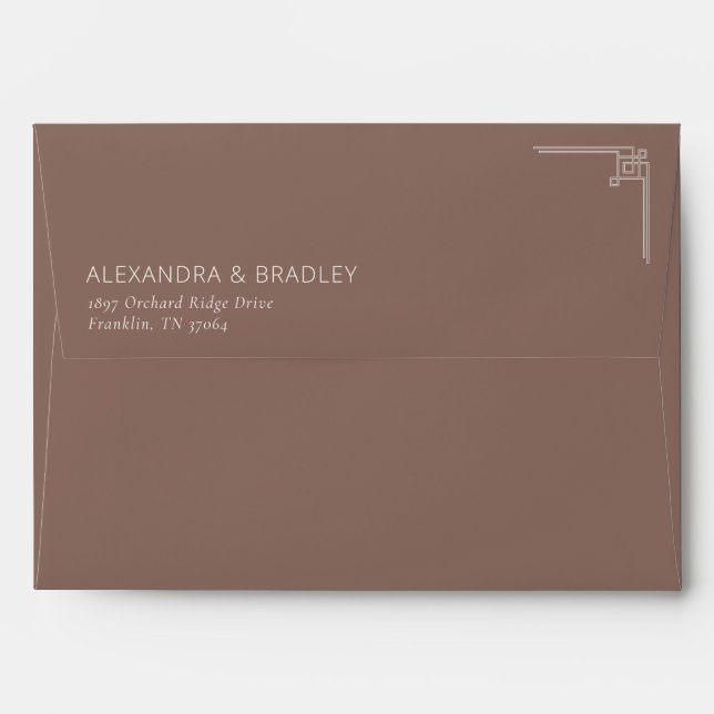 Enveloppe Sophisticated Black Line Bracket (Dos (Haut rabat))