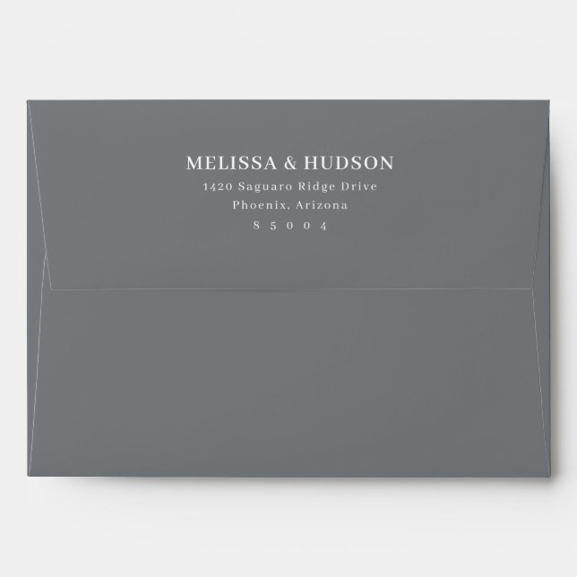 Enveloppe Sophisticated Black Minimalist Typographic (Dos (Haut rabat))
