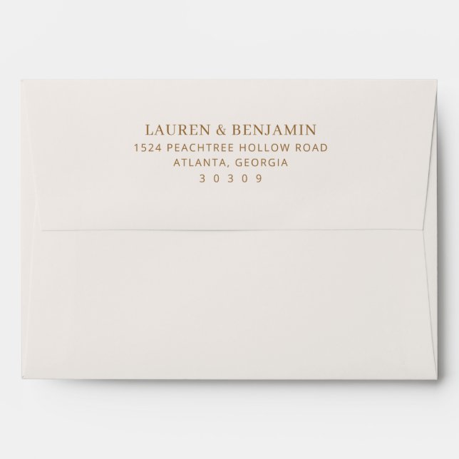 Enveloppe Sophisticated Gold Typographic (Dos (Haut rabat))