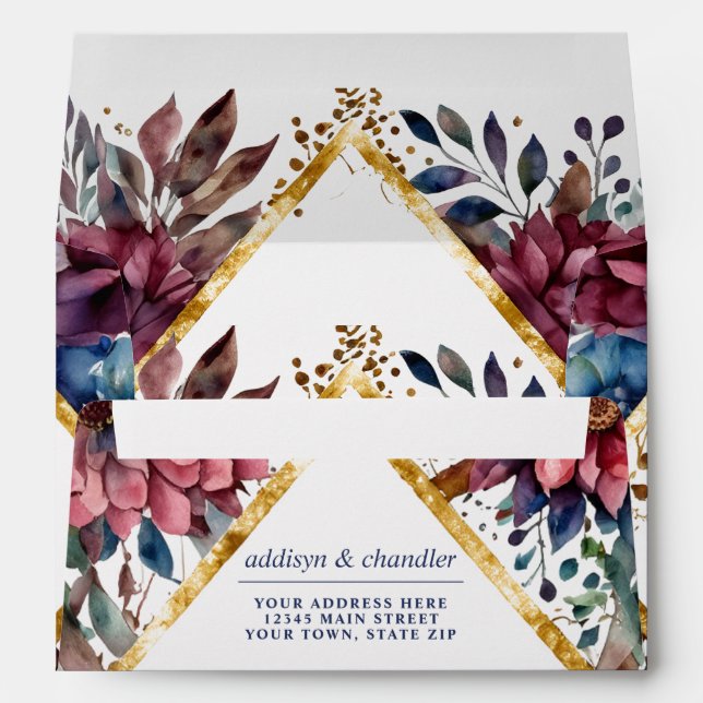 Enveloppe Sophistication stupéfiante Mariage de pivoine à bi (Dos (Bas))