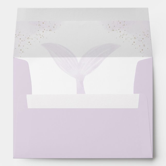 Enveloppe Sous la mer violette sirène fille anniversaire (Dos (Bas))