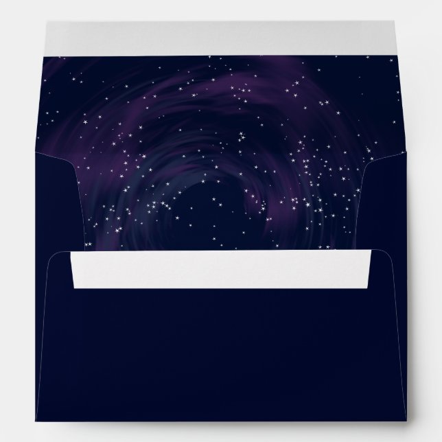 Enveloppe Sous les étoiles Élégant ciel étoilé de minuit (Dos (Bas))