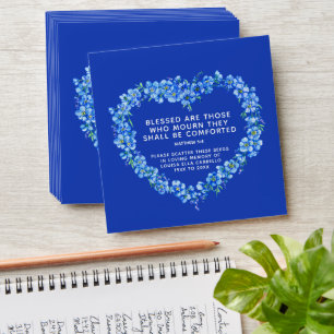 Enveloppe Souvenir funéraire cadeau bleu oublier-moi pas gra