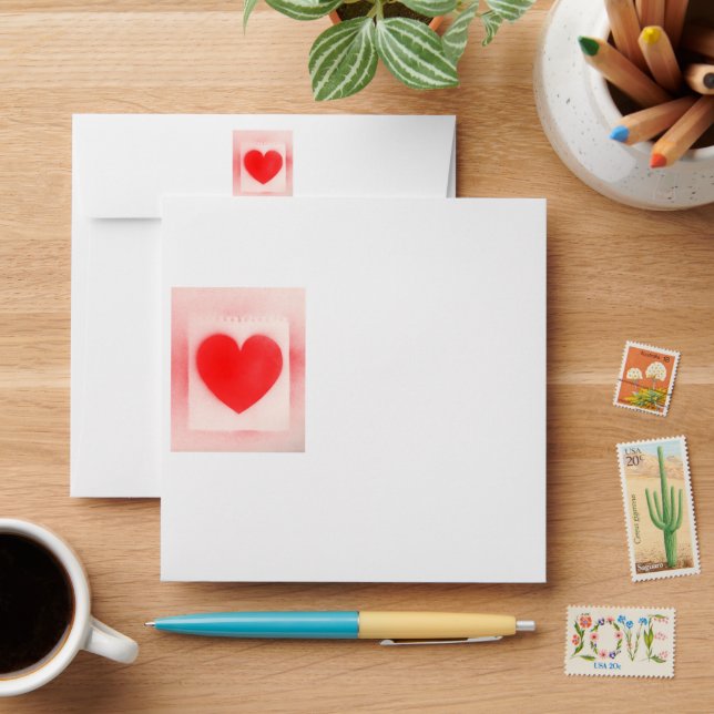 Enveloppe Soyez mon coeur rouge Valentine (Desk)