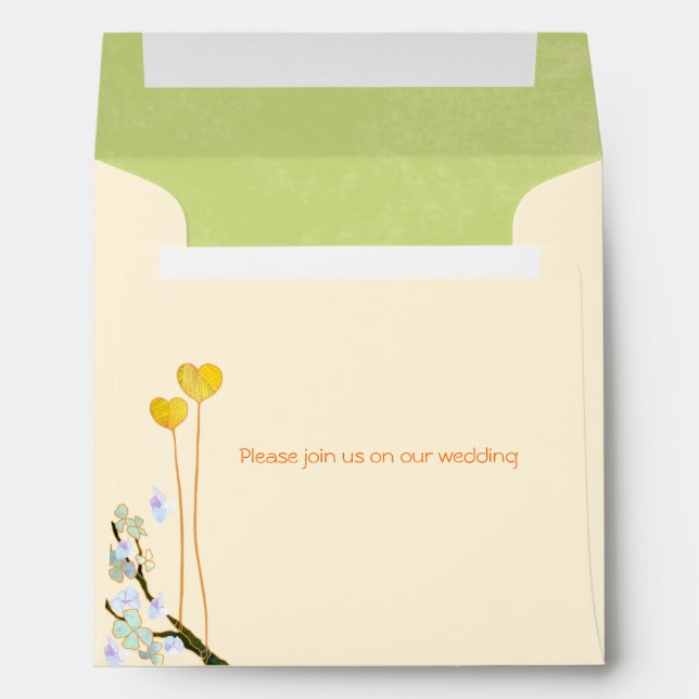 Enveloppe Spring Two Hearts Décontracté Mariage extérieur (Dos (Bas))
