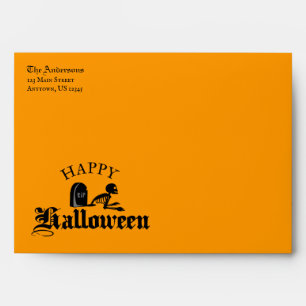 Enveloppe Squelette D'Halloween S'Écrasant À Partir D'Envelo