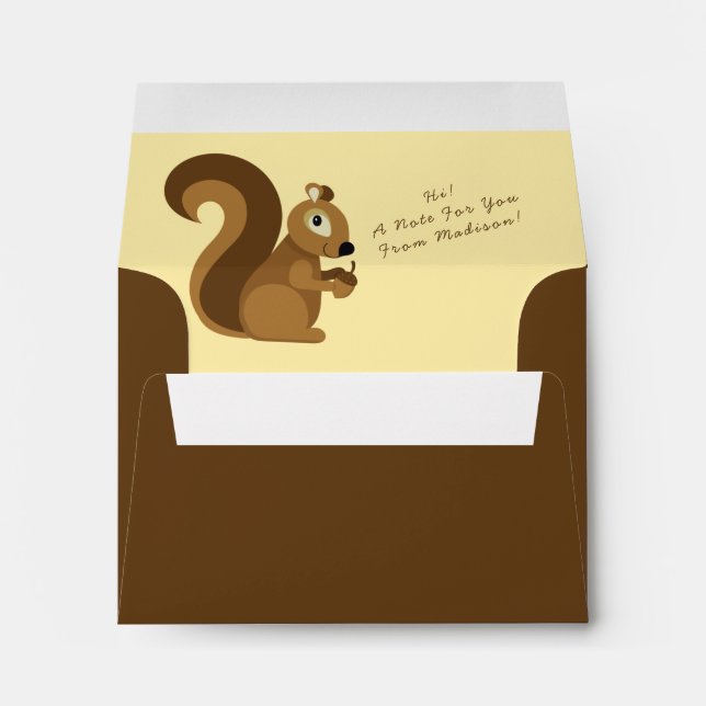 Enveloppe Squirrel Cute Bois de l'enfant (Dos (Bas))