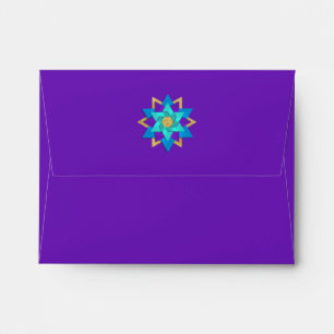 Enveloppe Star Flower Turquoise bleu violet Aqua