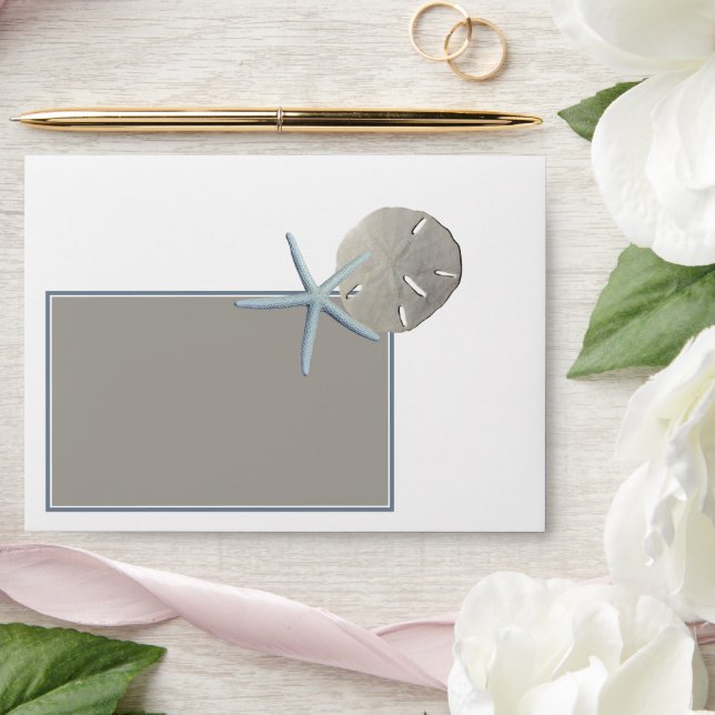 Enveloppe Starfish and Sand Dollar - Mariage plage (Wedding)