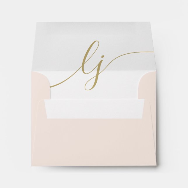 Enveloppe Stationery Personnalisé Simple Script Blush Gold (Dos (Bas))