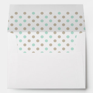 Enveloppe STRIPES DE POINTS BISQUE MINT