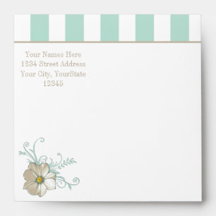 Enveloppe STRIPES DE POINTS BISQUE MINT