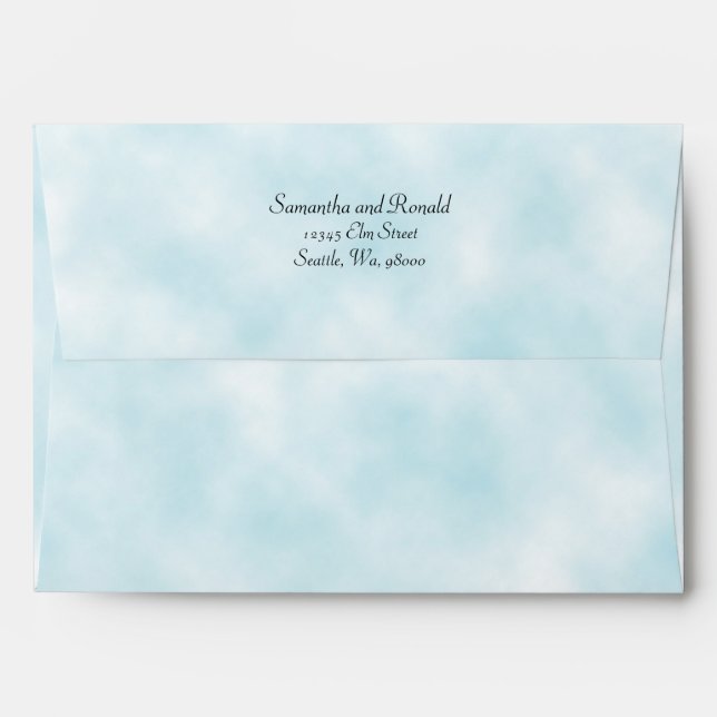 Enveloppe Style de papier Parchemin Bleu élégant (Dos (Haut rabat))