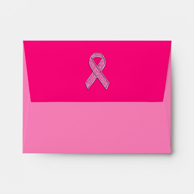 Enveloppe Style de Parties scintillant Chrome Vibrant Pink R (Dos (Haut rabat))