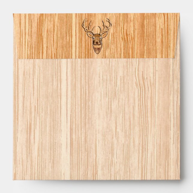 Enveloppe Style d'incrustation de bois de la tête de cerf bl (Dos (Haut rabat))