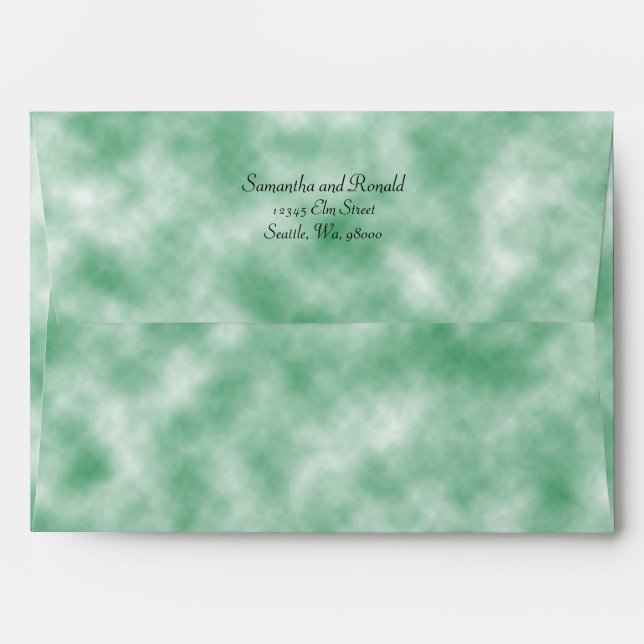 Enveloppe Style élégant de papier parchemin vert (Dos (Haut rabat))