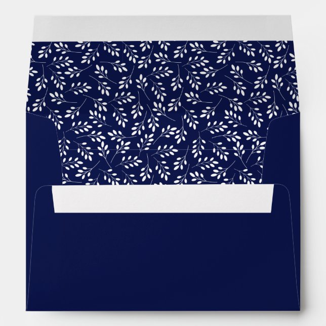 Enveloppe Style moderne Royal Blue Floral Modèle Noël (Dos (Bas))