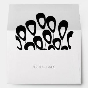 Enveloppe Stylisé Peacock Feather Mariage moderne