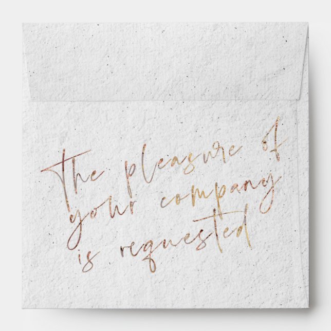 Enveloppe STYLISÉ ROSE GOLD SCRIPT Simple Typographie modern (Dos (Haut rabat))