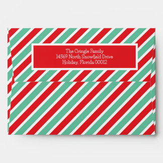 Enveloppe Sucre de canne Bande verte et rouge Noël