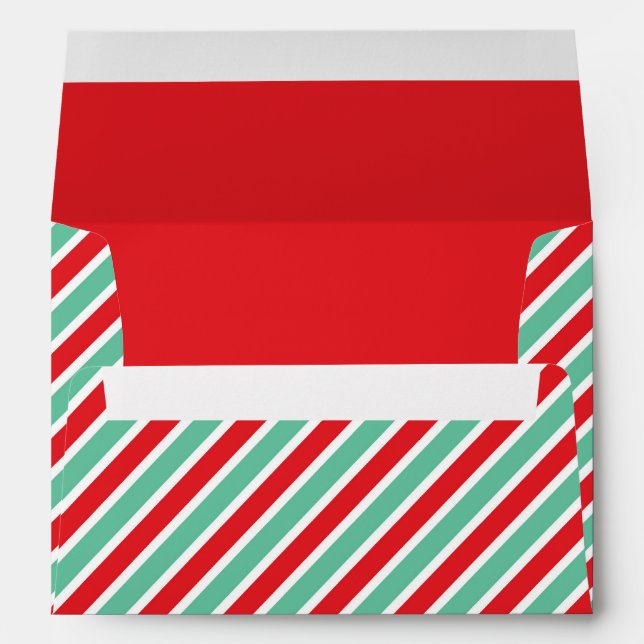 Enveloppe Sucre de canne Bande verte et rouge Noël (Dos (Bas))