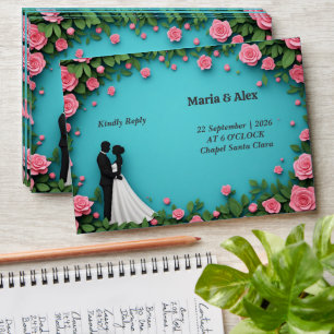 Enveloppe 💍 Suite de mariage floral Rose romantique pour co