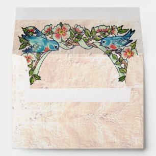 Enveloppe Suite de Mariage vintage Boho Blush Rose Floral Bi