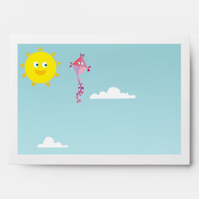 Enveloppe Sun Cute Cartoon Adresse de retour (Devant)