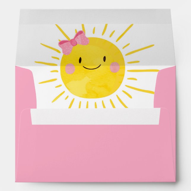 Enveloppe Sun Little Sunshine Girl Rose Bow Baby (Dos (Bas))