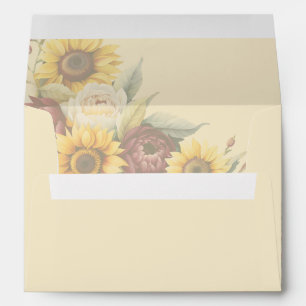Enveloppe Sunflower Country Elegance mariage assorti