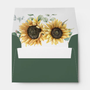 Enveloppe Sunflower Eucalyptus Greenery Adresse de retour