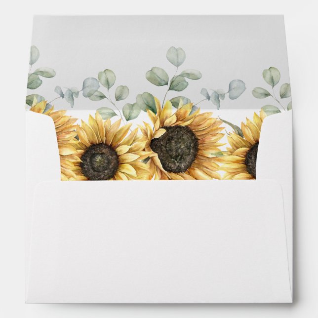 Enveloppe Sunflower Eucalyptus Love in Bloom Adresse de reto (Dos (Bas))