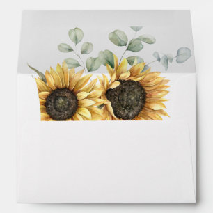Enveloppe Sunflower Eucalyptus Retour Adresse Mariage