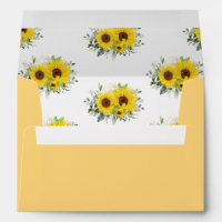 Sunflower Floral jaune 5x7 Mariage carte A7