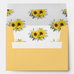Enveloppe Sunflower Floral jaune 5x7 Mariage carte A7