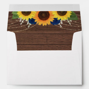 Enveloppe Sunflower Marine Roses Mariage Inviter Retour Adre