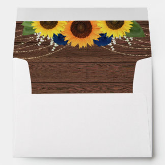 Enveloppe Sunflower Marine Roses Mariage Inviter Retour Adre