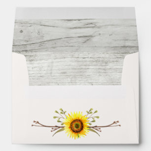 Enveloppe Sunflower & Rustic Wood Farm Faire-part de mariage