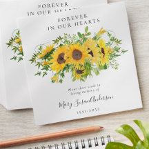 Sunflower Seed Packet Memorial Funeral