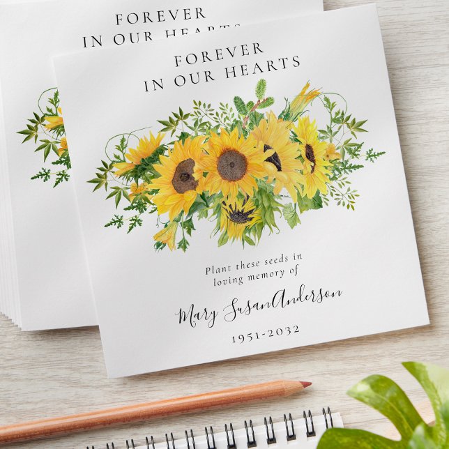 Enveloppe Sunflower Seed Packet Memorial Funeral (Créateur téléchargé)