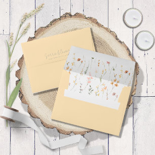 Enveloppe Sunny Fleur sauvage Motif Mariage Jaune ID1023