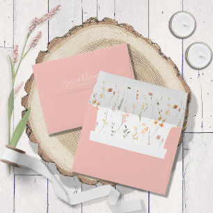 Enveloppe Sunny Fleur sauvage Motif Mariage rose ID1023